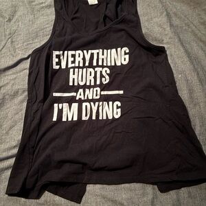 Black Tank Top with White Text